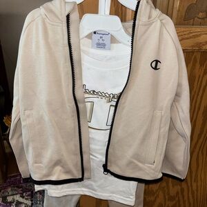 Champion Kids Beige Hoodie and Tee Set Champion 3 PC Outfit 3T Sand Khaki